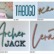 Laser Cut Coated Wooden Name Signs