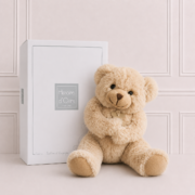 Soft Teddy Bear in a luxury gift box with ultra-soft plush fur, beautifully presented as a keepsake gift for babies and children.
