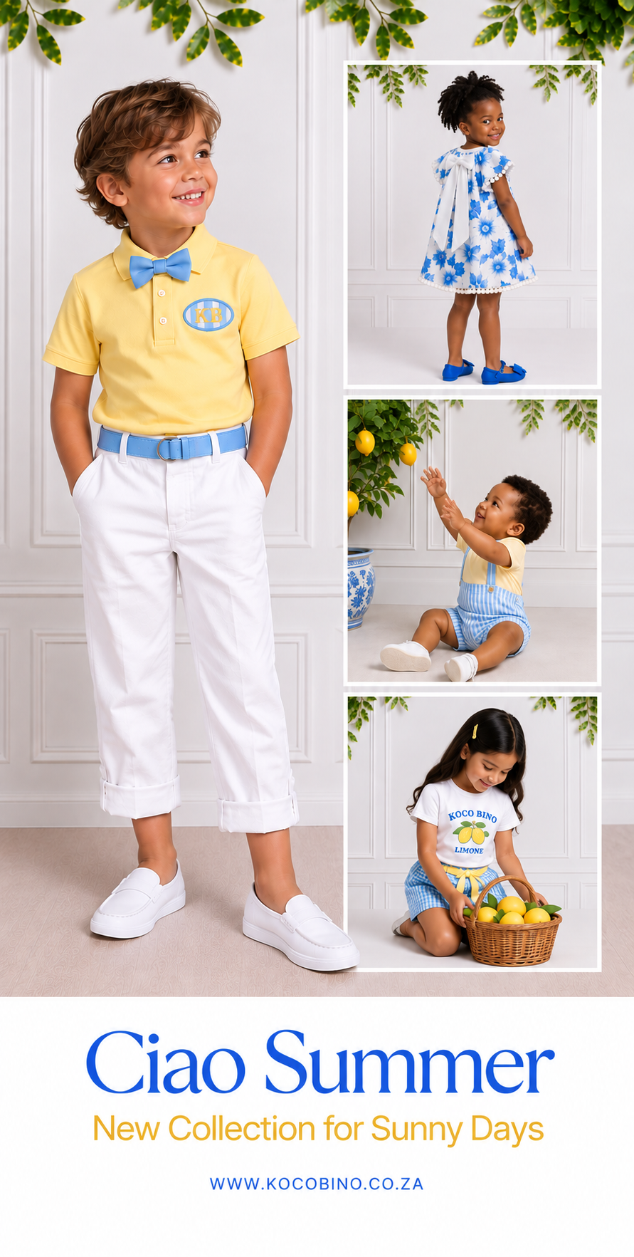 Ciao Summer blog cover featuring Koco Bino’s new kids summer clothing collection in bright, playful colours and stylish seasonal looks.